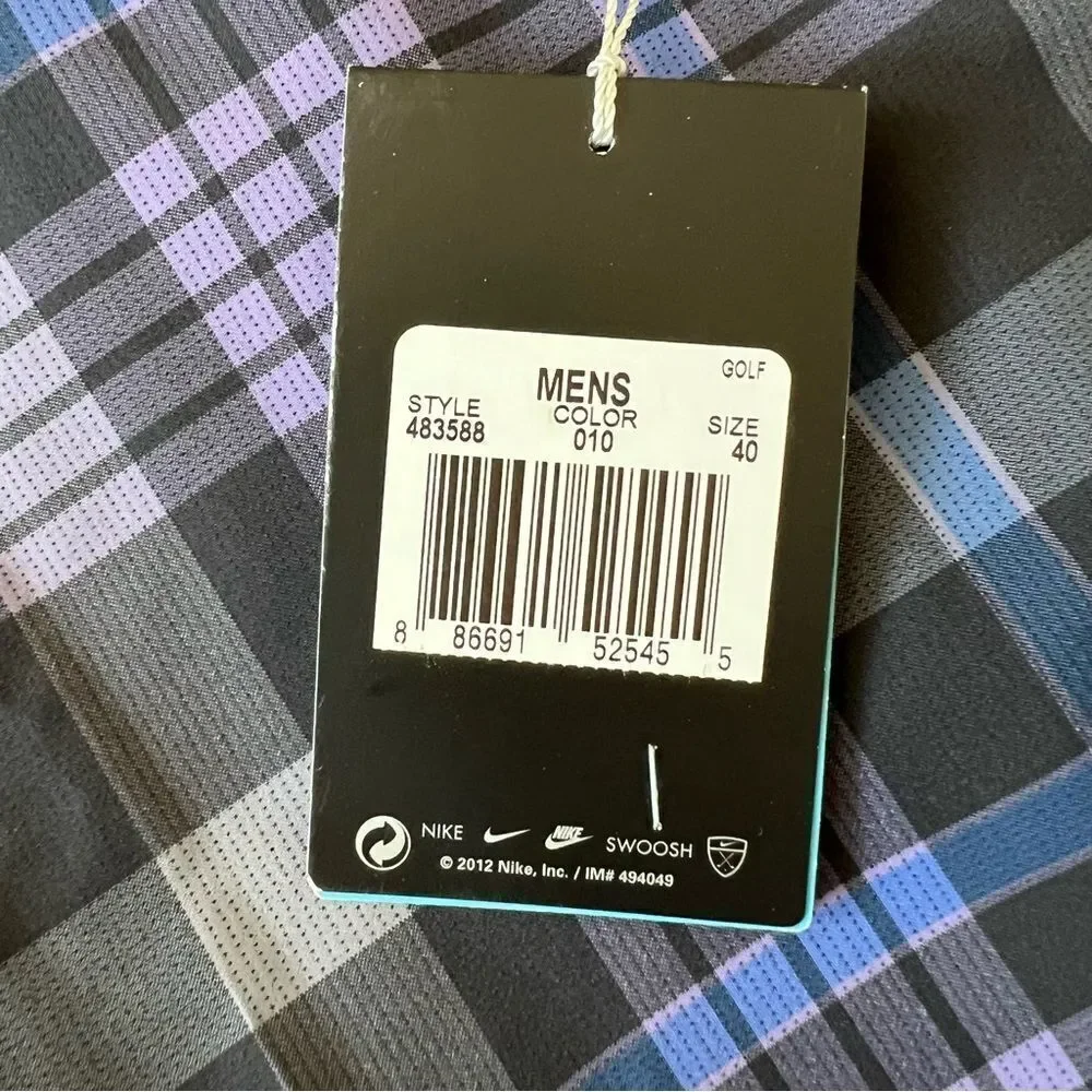 Nike NWT golf tour performance dri fit plaid shorts men size 40 standard fit